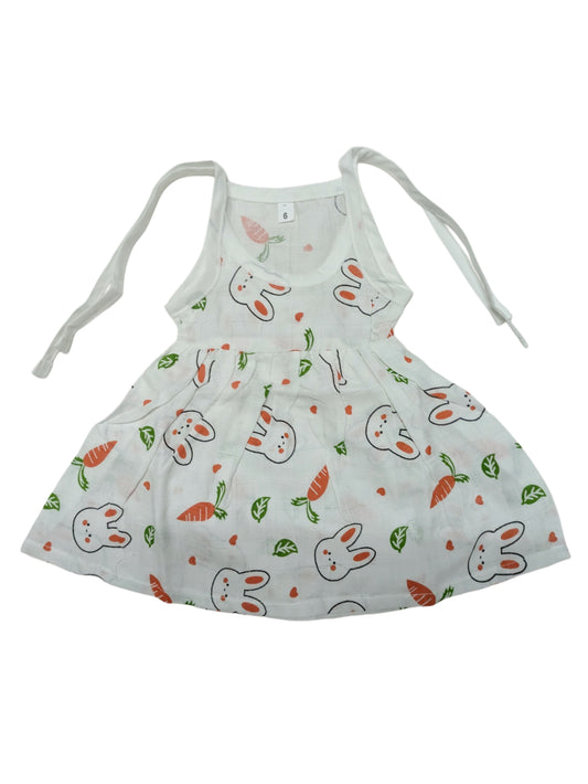 Muslin Cotton Baby Girl Knot Frock Soft, Stylish & Comfy 👶0 -3 months
