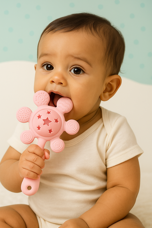 Baby Rattle Teether Toy - Safe & Soothing 👶 🎉