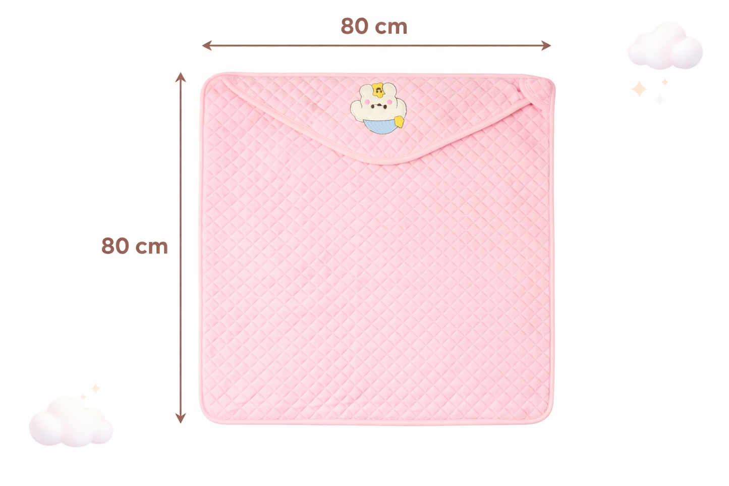 Velvet Cotton Hooded Baby Towel – Ultra Soft & Gentle (0–12 Months)