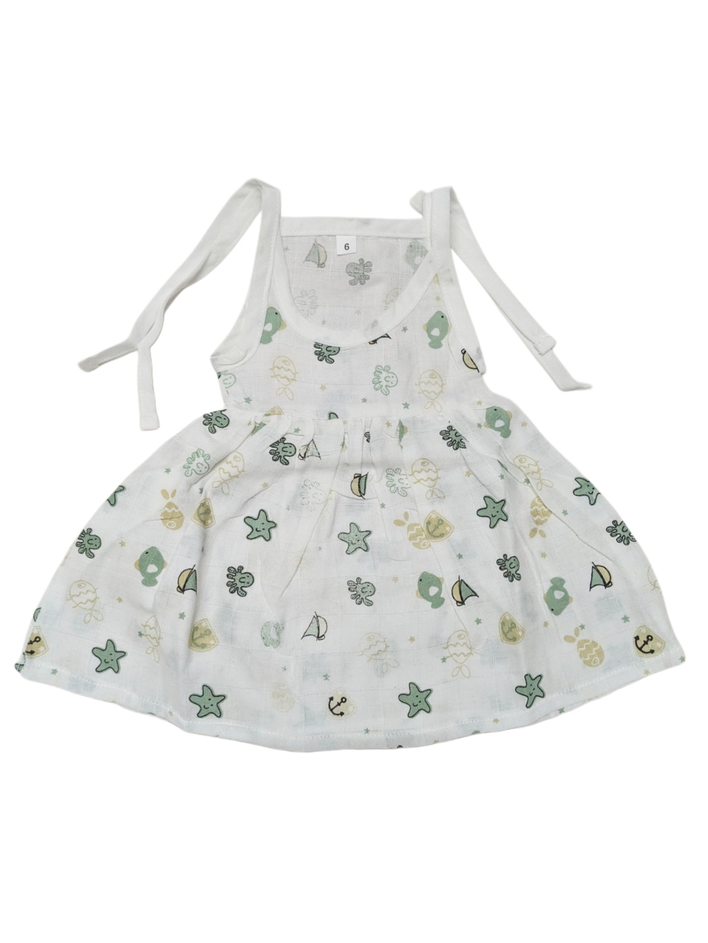 Muslin Cotton Baby Girl Knot Frock Soft, Stylish & Comfy 👶0 -3 months